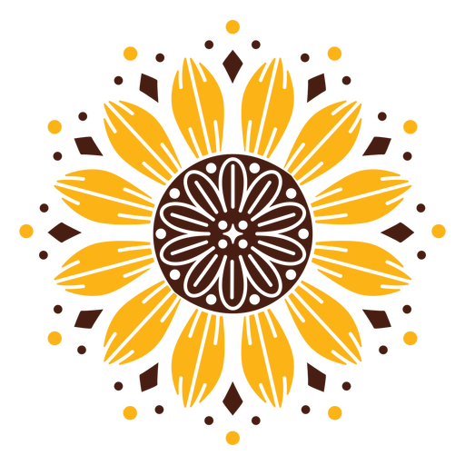 Sonnenblumen-Mandala-Design PNG-Design
