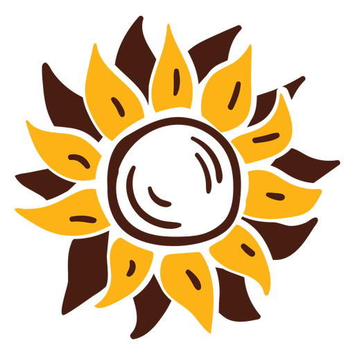 Sonnenblumen-Gekritzelblume PNG-Design