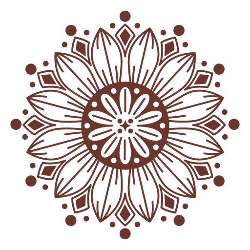 Sonnenblumen-Mandala-Stil PNG-Design