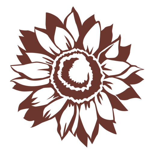 Sonnenblumen hoher Kontrast PNG-Design