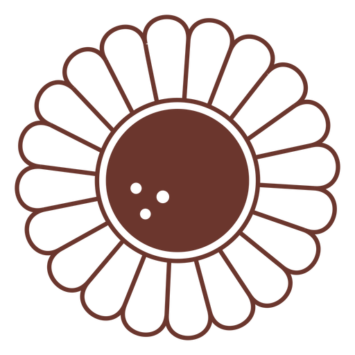 Sunflower front-view simple PNG Design