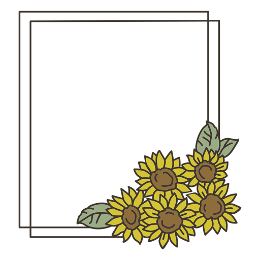 Sonnenblumenrahmenporträthand gezeichnet PNG-Design