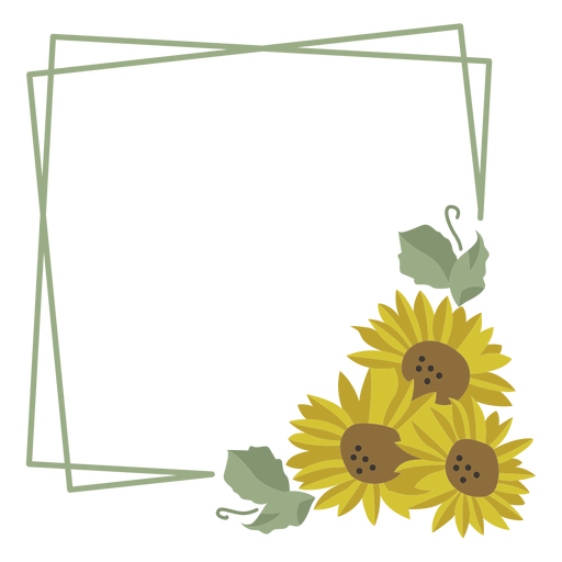 Sonnenblumengrüner Rahmen PNG-Design