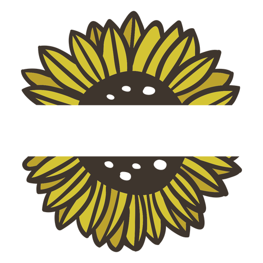 Sonnenblumen-Naturetikett PNG-Design
