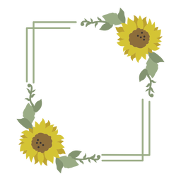 Marco floral girasol Transparent PNG