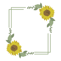 Sonnenblumenblumenrahmen PNG-Design