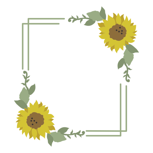 Sonnenblumenblumenrahmen PNG-Design
