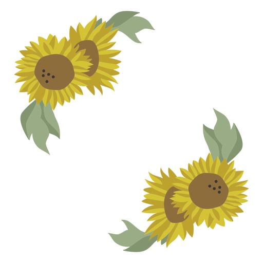 Sonnenblumenrahmen Dekoration Blumen PNG-Design