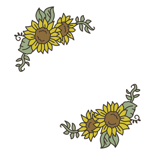 Sonnenblumen-Farbdekoration PNG-Design
