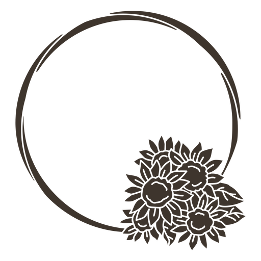 Recorte de marco de círculo de girasol