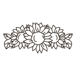 Arte de línea de tiara de girasol