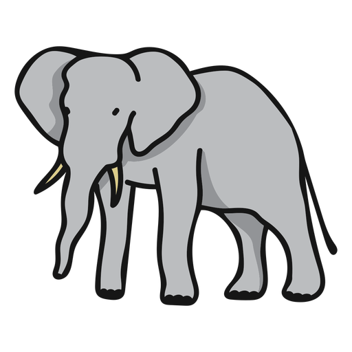 Semi flat elephant PNG Design