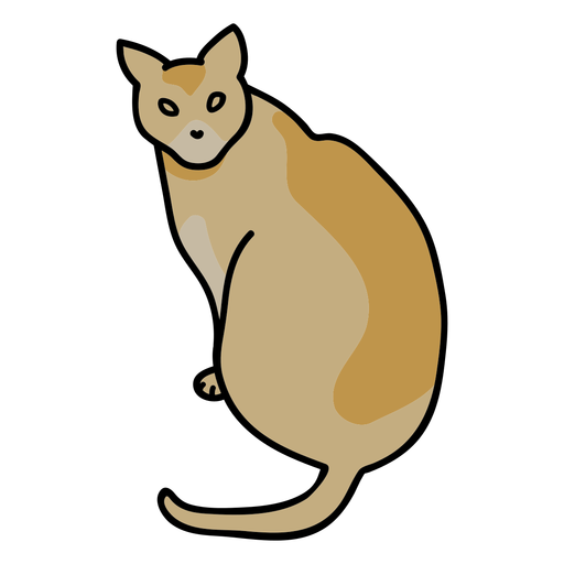 Simple stroke brown cat  PNG Design