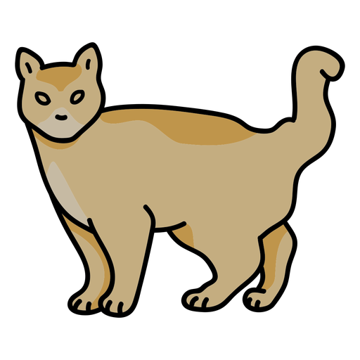 Simple stroke sideways brown cat  PNG Design