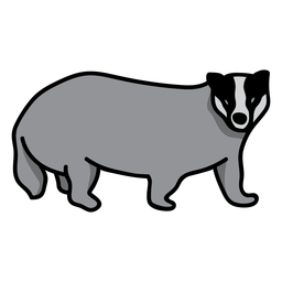 Walking badger semi flat stroke PNG Design