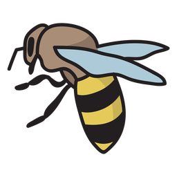 Honey bee semi flat stroke  Transparent PNG