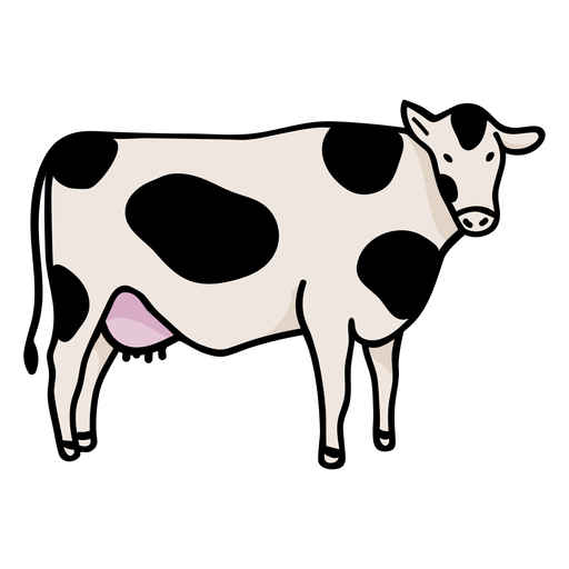 Semi flat sideways milk cow PNG Design