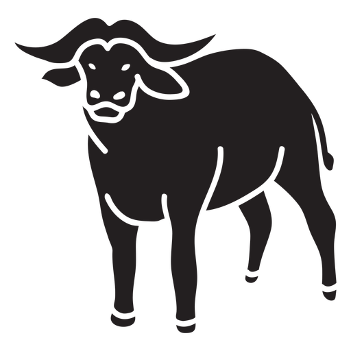 Simple african buffalo silhouette