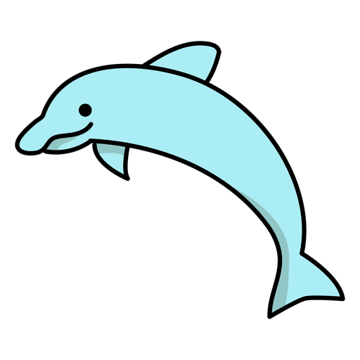 Cute jumping simple stroke dolphin PNG Design