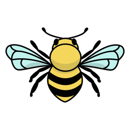 Simple Colored Stroke Bee PNG & SVG Design For T-Shirts