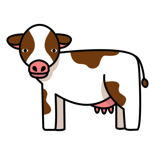 Cow farm animal side-view PNG Design