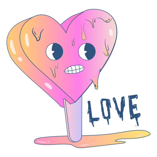 Heart melting popsicle PNG Design