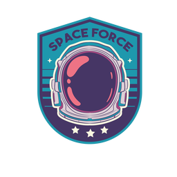 Emblema de capacete colorido de astronauta