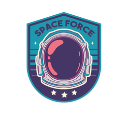 Insignia de casco de astronauta colorido Diseño PNG