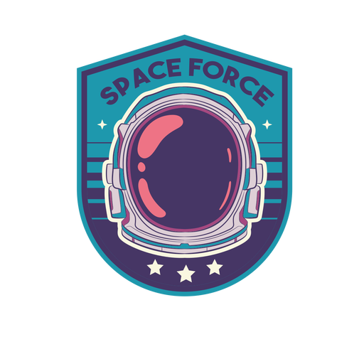 Emblema de capacete colorido de astronauta Desenho PNG