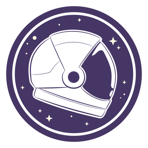 Astronaut helmet profile badge PNG Design