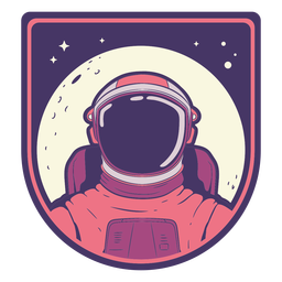 Astronaut head with moon badge PNG Design
