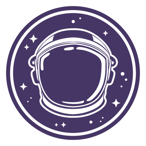 Astronaut helmet round badge PNG Design