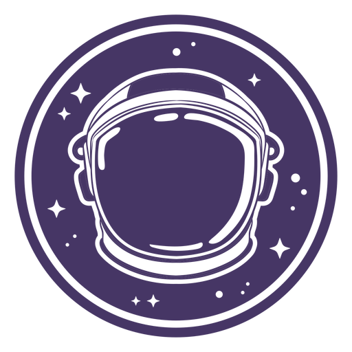 Insignia redonda de casco de astronauta