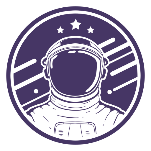 Insignia de astronauta espacial recortada Diseño PNG