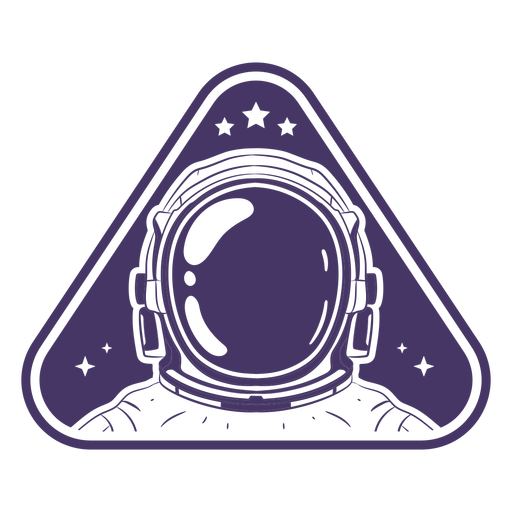 Astronaut helmet triangular badge PNG Design