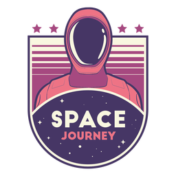 Astronaut head space journey badge