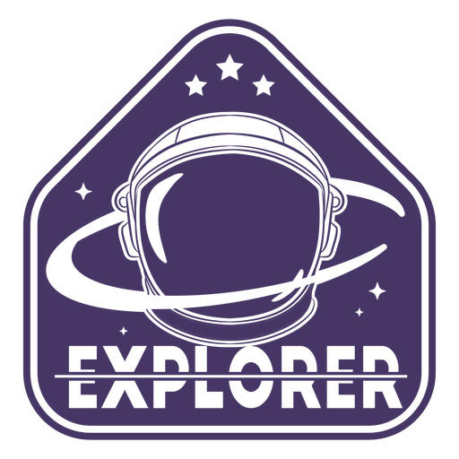 Emblema de explorador de capacete de astronauta