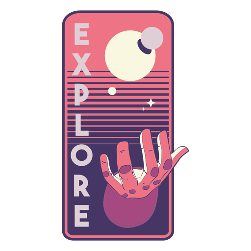 Explore astronaut glove semi flat badge  PNG Design