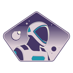 Insignia de cabeza de astronauta futurista Transparent PNG