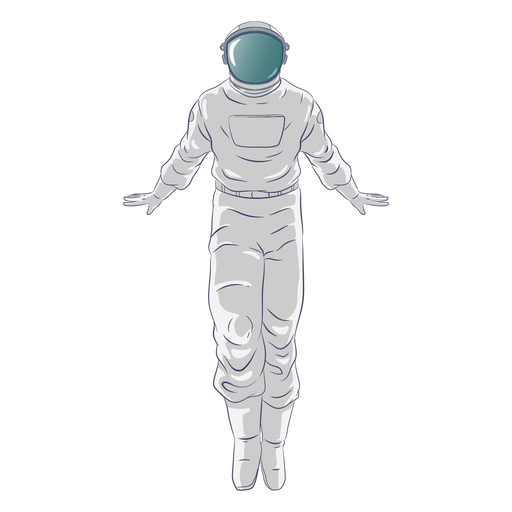 Personaje de astronauta flotante de pie.