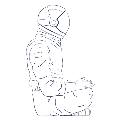 Astronauta sentado personagem de arte Desenho PNG