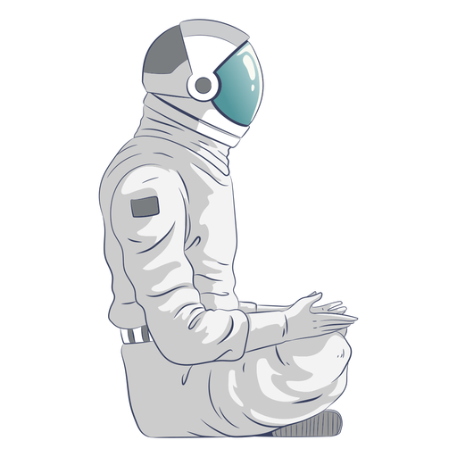 Astronauta sentado personagem Desenho PNG