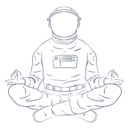 Astronaut yoga line art character Transparent PNG