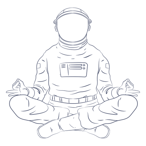 Astronaut Yoga Line Art Charakter