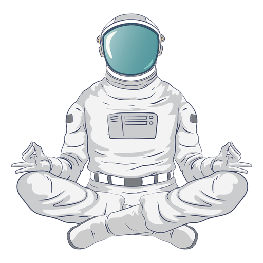 Personaje de yoga astronauta