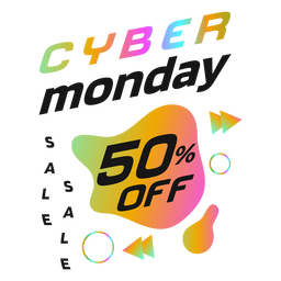 Insignia retro de descuento cyber monday Diseño PNG