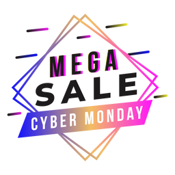 Insignia de gradiente de descuento de cyber monday Diseño PNG