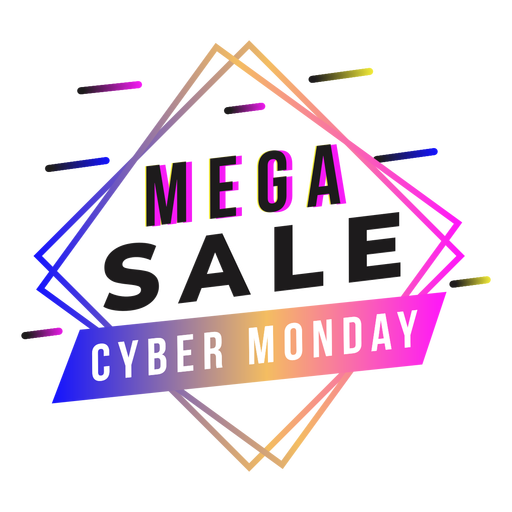 Selo gradiente de desconto Cyber Monday Desenho PNG