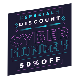 Cyber monday discount pixel badge PNG Design