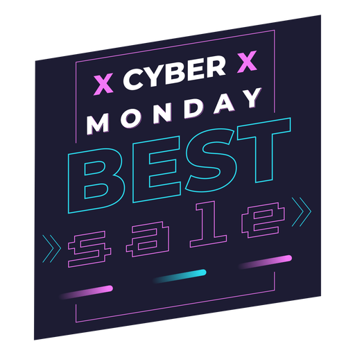 Emblema de pixel promocional da Cyber Monday Desenho PNG